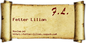 Fetter Lilian névjegykártya